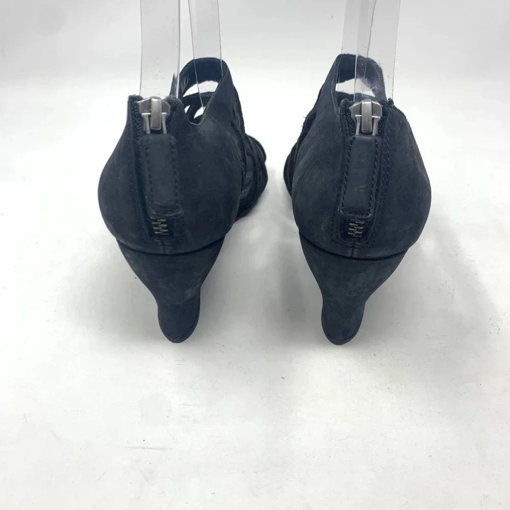 Eileen Fisher Caged Lattice Wedge‎ Sandals Black